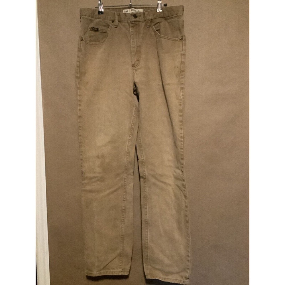 Mens The Original LEI Tan washed Brown Denim Jeans Size 34X34